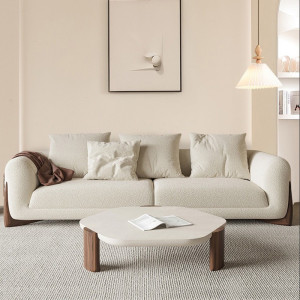 Sofa chân gỗ bọc lông lông V65