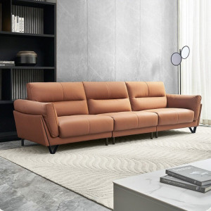 Sofa da thật Italy cao cấp Pula Vlado (V72) màu cam