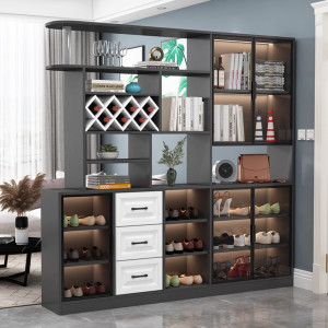 Tủ giày cánh kính kèm kệ để đồ Pula SC47 màu ghi