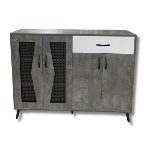 Tủ để giày cánh mây Pula SC60 ghi đậm