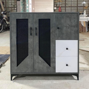 Tủ để giày cánh mây Pula SC59 màu ghi
