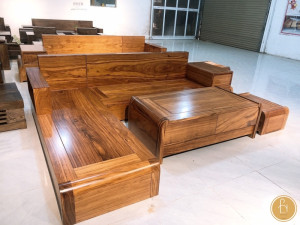 Bàn ghế Sofa gỗ Hương Xám