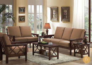 Bộ sofa gỗ nhỏ tiện ích
