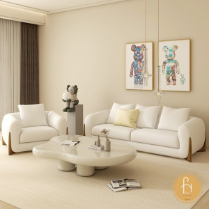 Kết hợp sofa chân gỗ với phụ kiện hài hòa