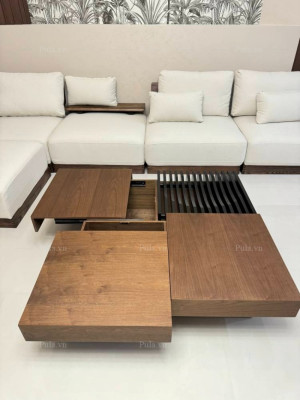 Bàn trà gỗ bàn giao tại nhà khách hàng ở Vin Hưng Hiên