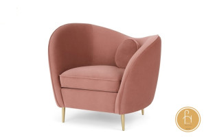Ghế sofa đơn màu hồng bọc nỉ