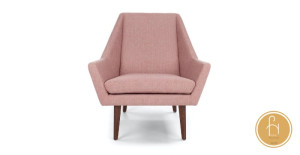 Sofa hồng bọc vải thô hiện đại