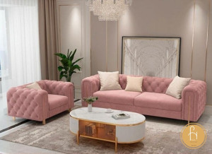 Chọn nội thất đi kèm với sofa đơn màu hồng cho phù hợp