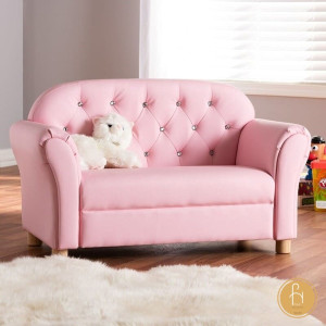 Mẫu ghế sofa hồng bọc da