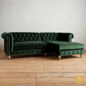 Sofa góc xanh lá
