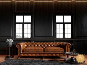 Sofa vintage thường mang màu sắc trầm ấm, chất liệu gần gũi thân thiện