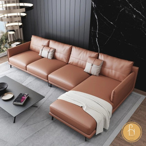 Ghế sofa góc đệm da cỡ lớn L21