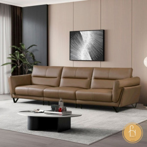 Chọn sofa da nâu phù hợp với nội thất tổng thể