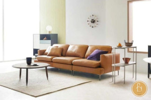 Sofa da màu nâu Caramel