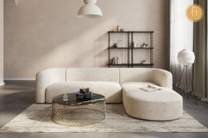 Bố trí sofa nỉ góc L tối ưu không gian, nâng tầm thẩm mỹ