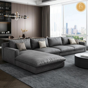 Sofa góc vải nỉ vân đá L29